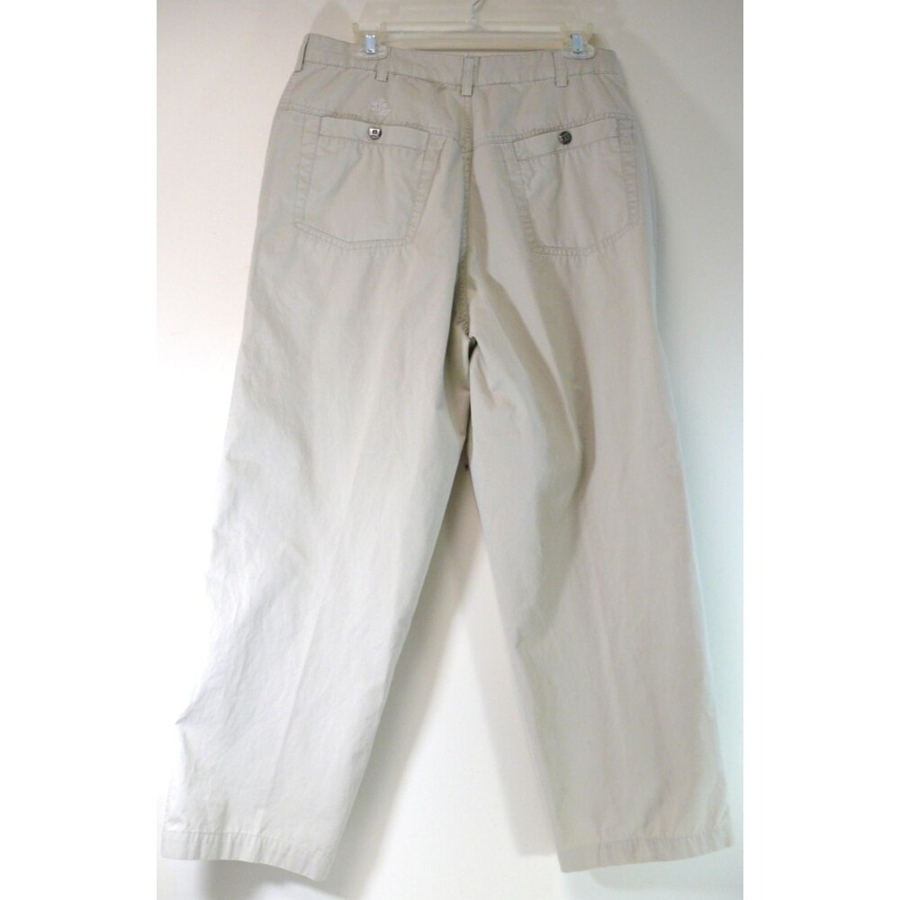 Luau sportswear Men’s Flat Front 100% Cotton casual lounge Pants beige 34x28